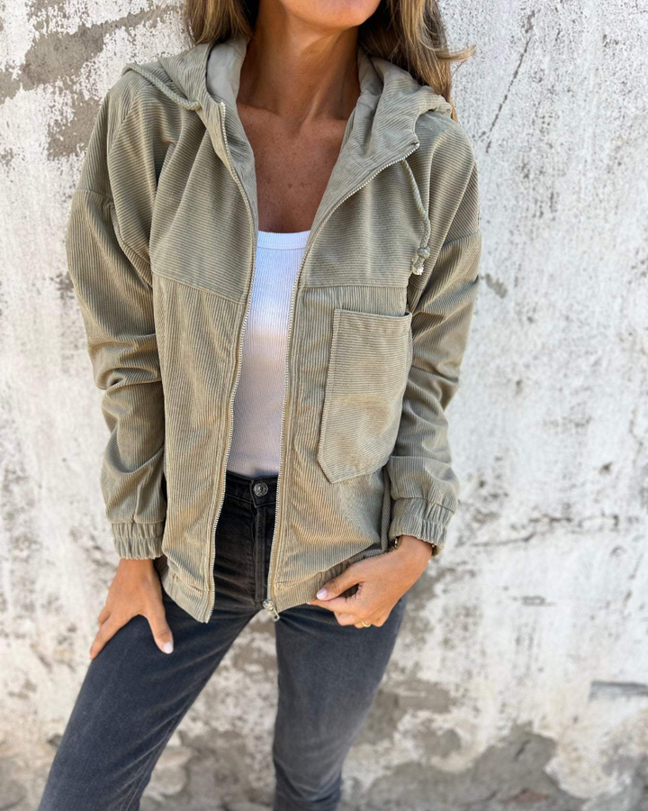 Marielle™ | The Retro Hooded Corduroy Jacket