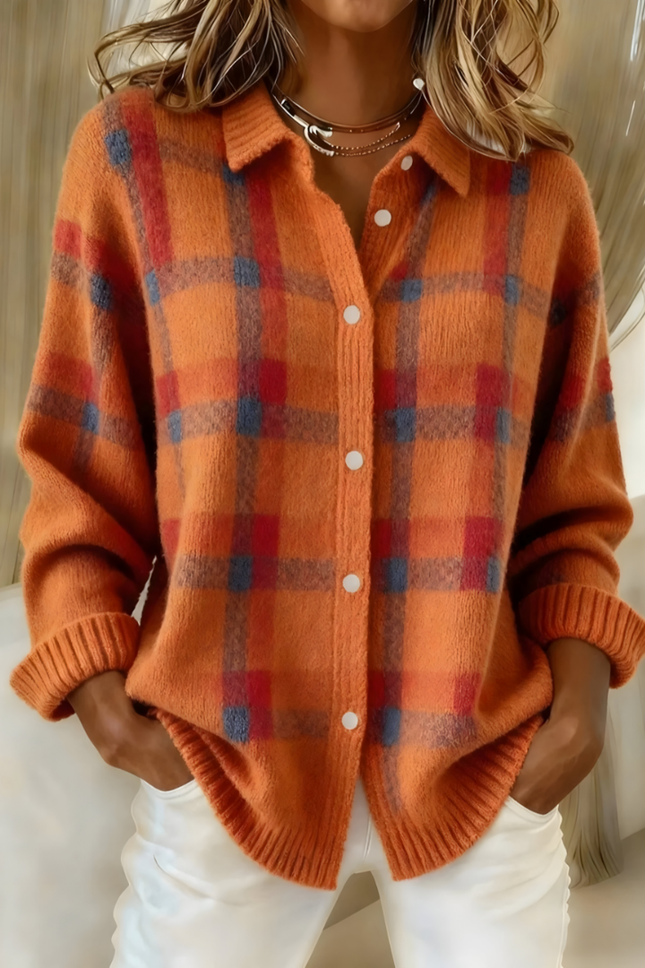 Mabel™ | Check Knit Cardigan