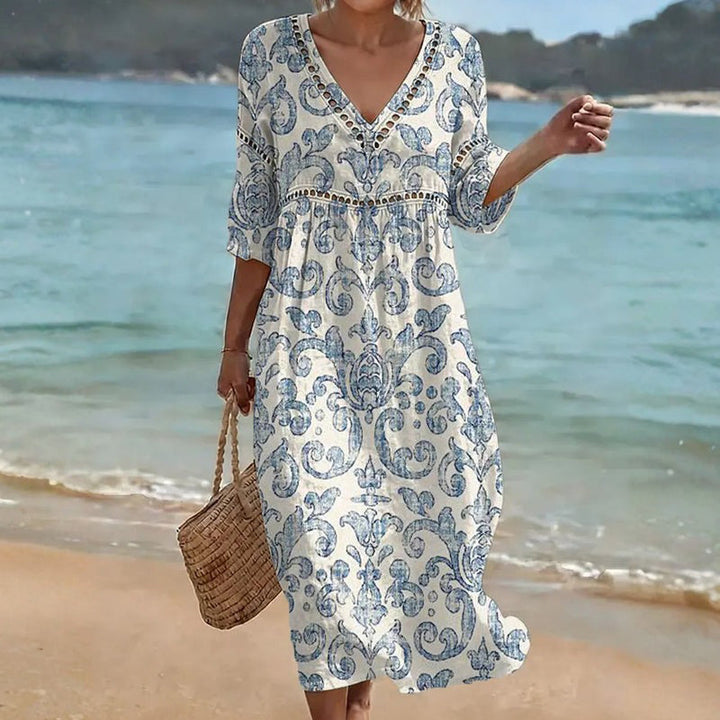 Marina™ | Ethnic Print Midi Dress