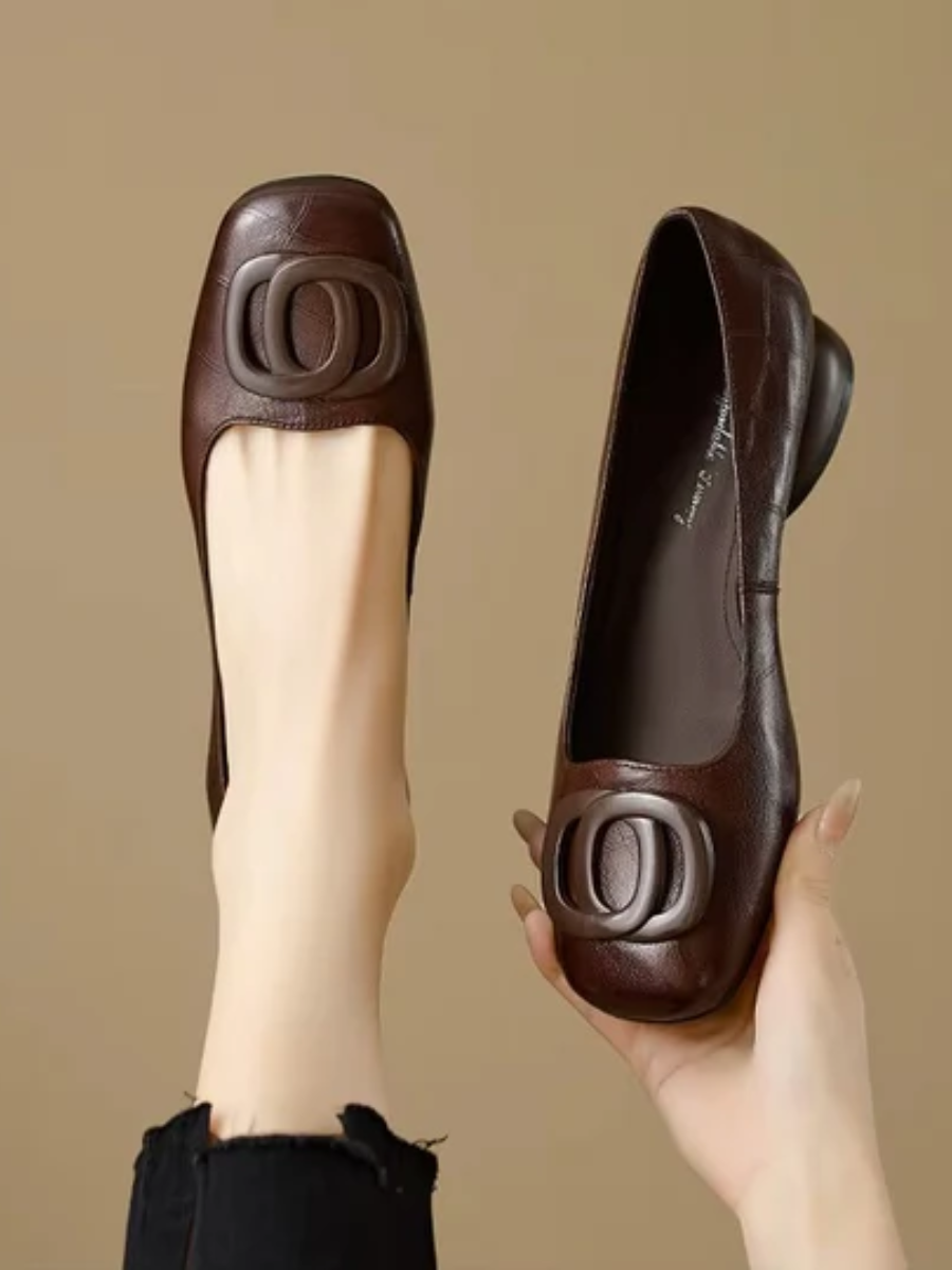Ornella — Ballerine in Pelle Opium — Marrone