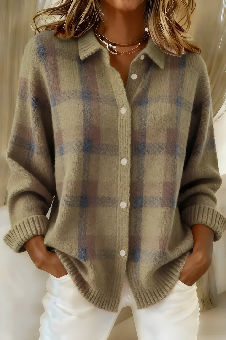 Mabel™ | Check Knit Cardigan