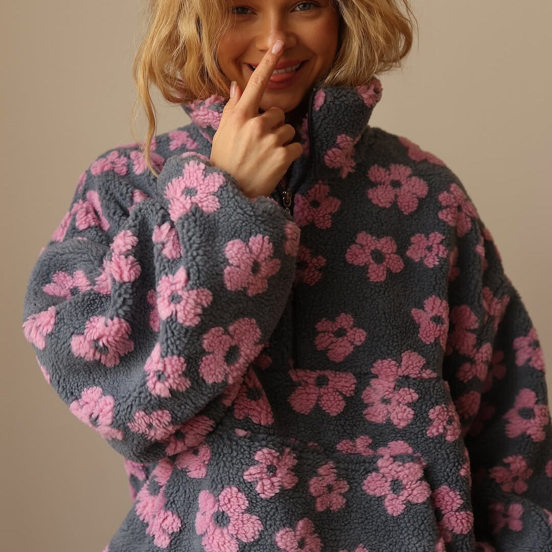Marigold™ | The Boho Floral Sherpa Pullover