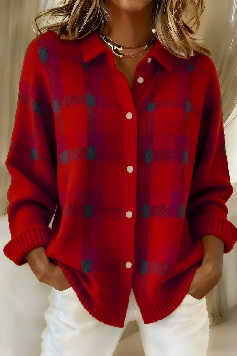Mabel™ | Check Knit Cardigan