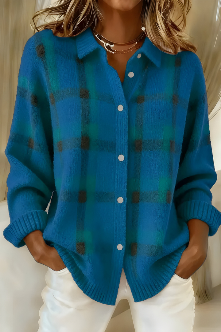 Mabel™ | Check Knit Cardigan