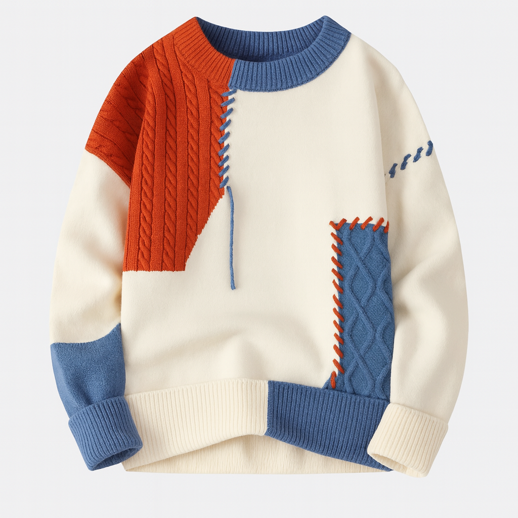 PATCHÉO™ | Artistic Colorblock Knit Sweater