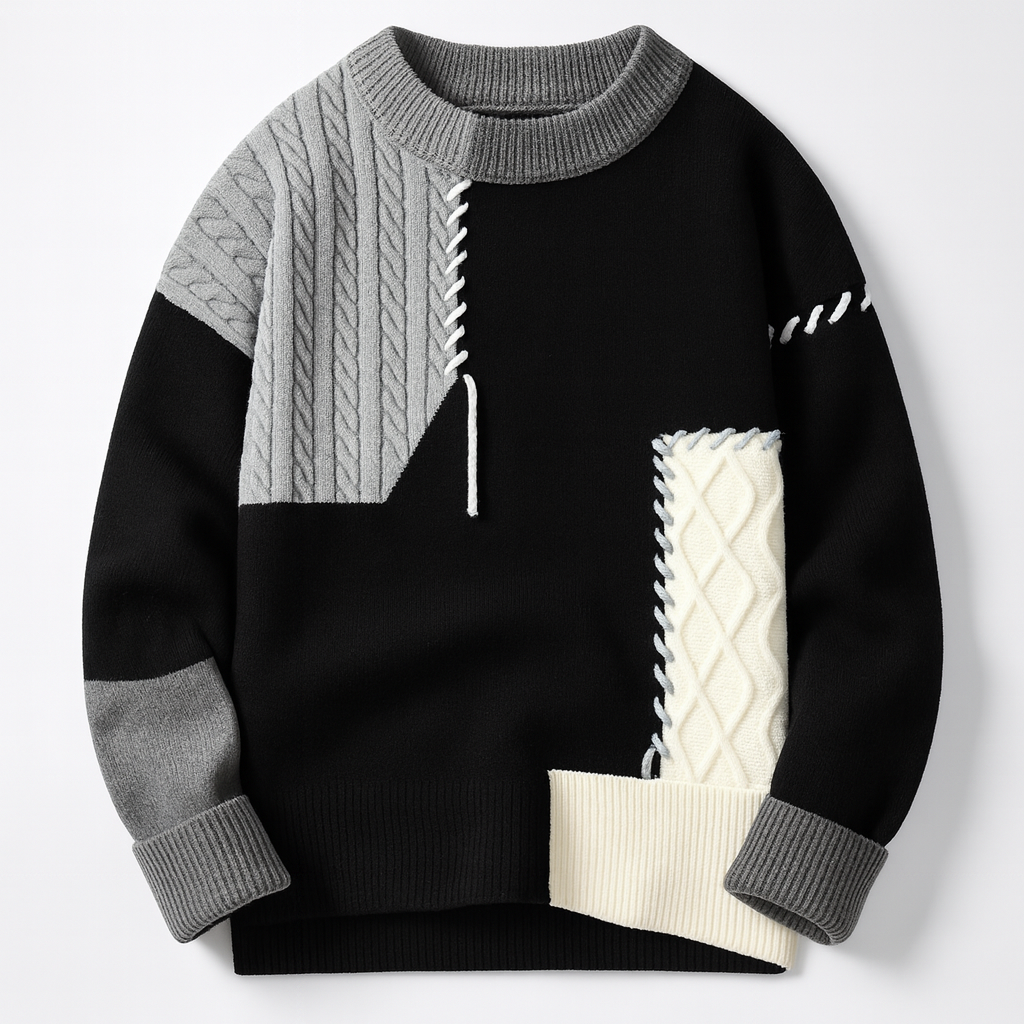 PATCHÉO™ | Artistic Colorblock Knit Sweater