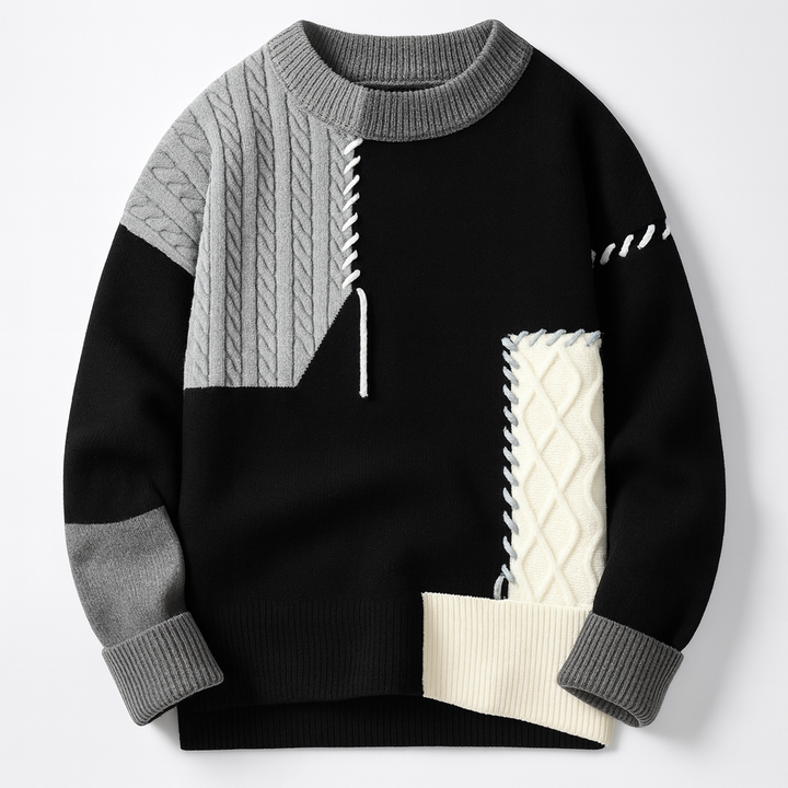 PATCHÉO™ | Artistic Colorblock Knit Sweater