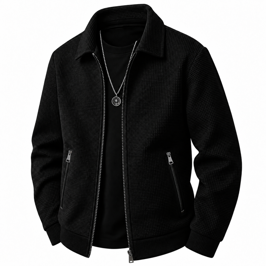 Beckett™ | Textured Zip-Up Collared Jacket
