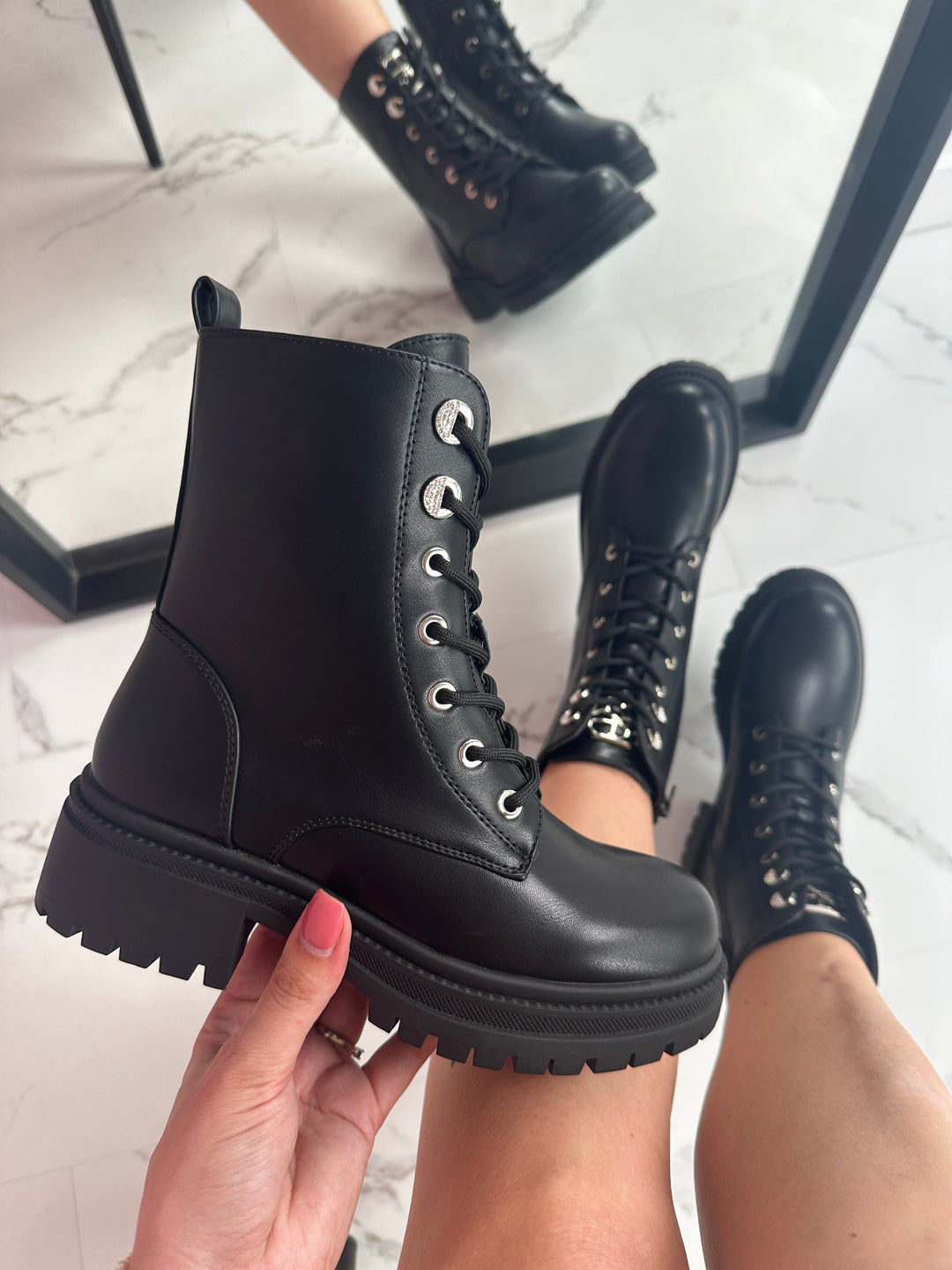 Mila™ | Chunky Lace-Up Boots