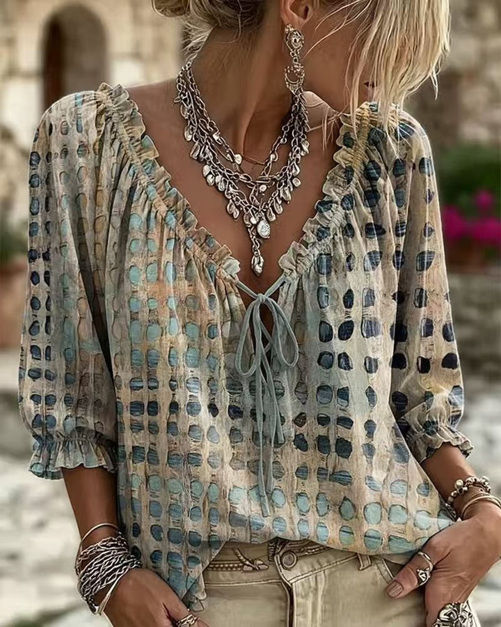 Elodie™ | Printed V-Neck Blouse