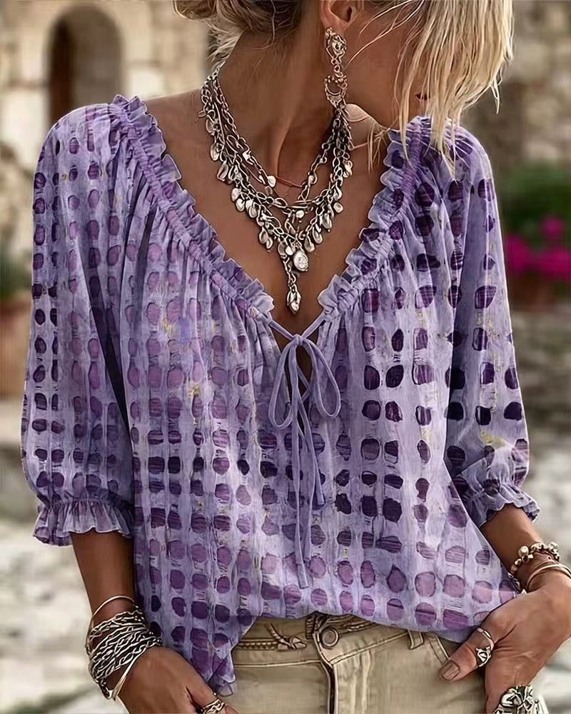 Elodie™ | Printed V-Neck Blouse
