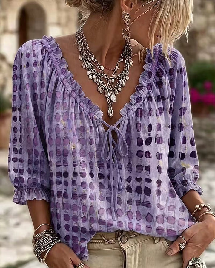 Elodie™ | Printed V-Neck Blouse