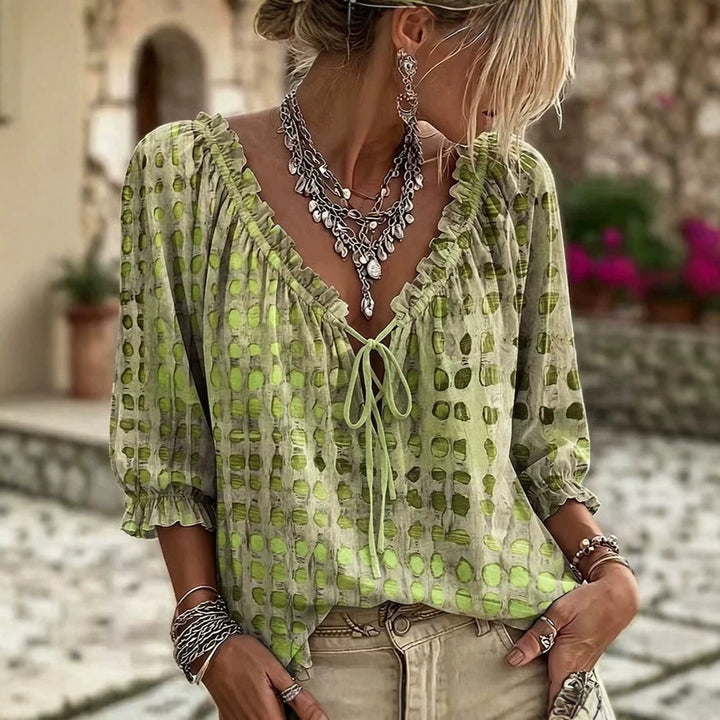Elodie™ | Printed V-Neck Blouse