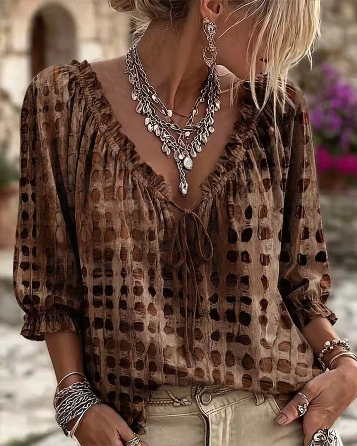Elodie™ | Printed V-Neck Blouse