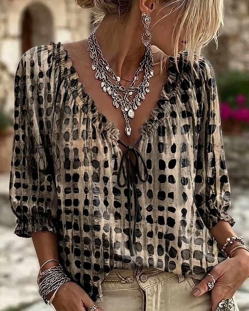 Elodie™ | Printed V-Neck Blouse