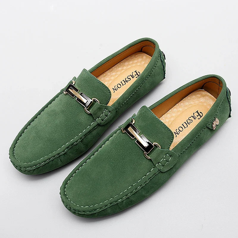 Hartley™ | The Suede Metallic-Bit Driving Loafer