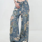 Marigold™ | The Floral Ripped Wide-Leg Jeans
