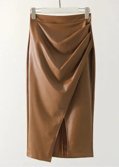 Vesper™ | The Sleek Leather Midi Skirt