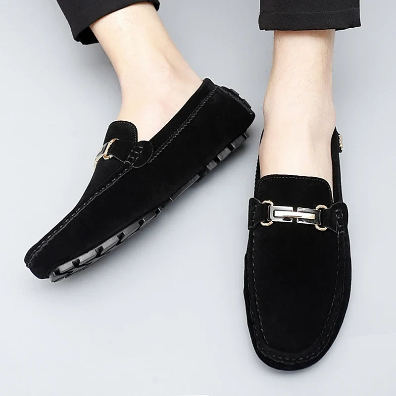 Hartley™ | The Suede Metallic-Bit Driving Loafer
