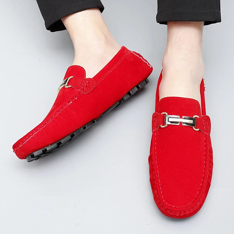 Hartley™ | The Suede Metallic-Bit Driving Loafer