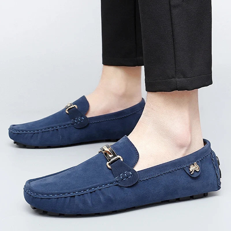 Hartley™ | The Suede Metallic-Bit Driving Loafer