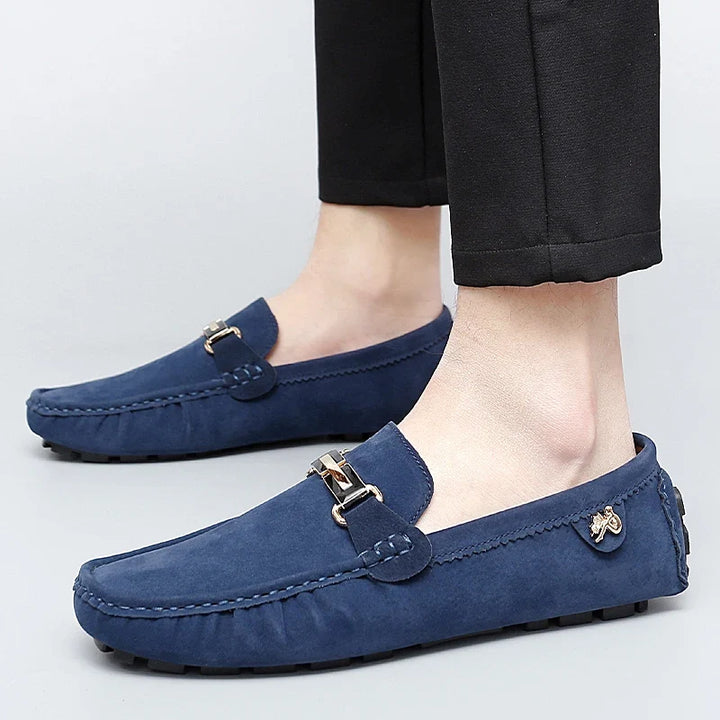 Hartley™ | The Suede Metallic-Bit Driving Loafer