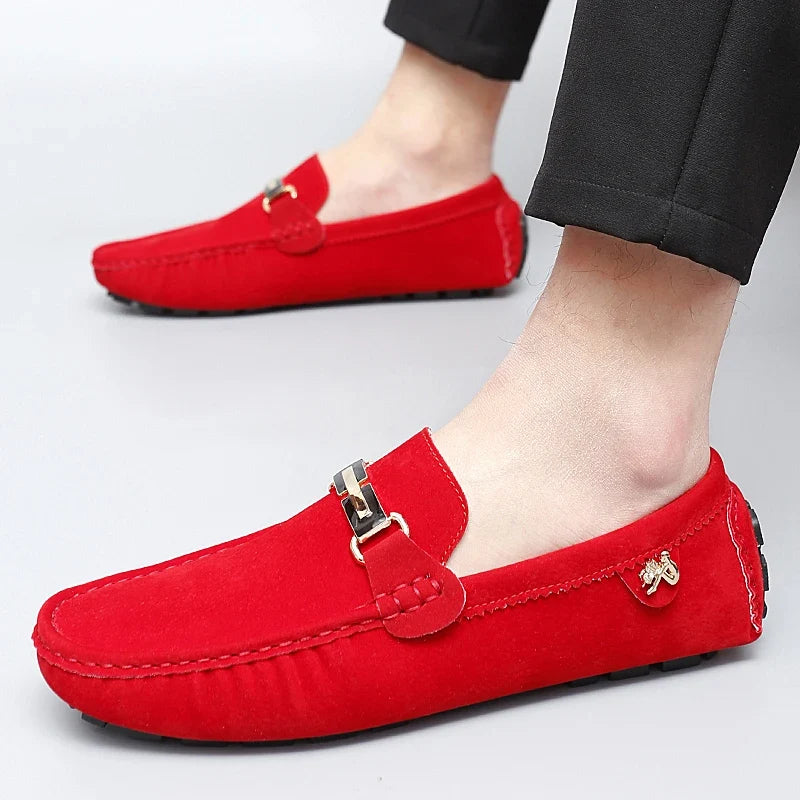 Hartley™ | The Suede Metallic-Bit Driving Loafer