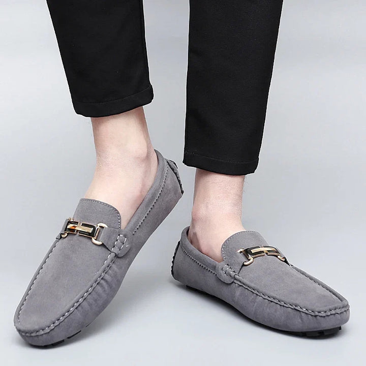 Hartley™ | The Suede Metallic-Bit Driving Loafer