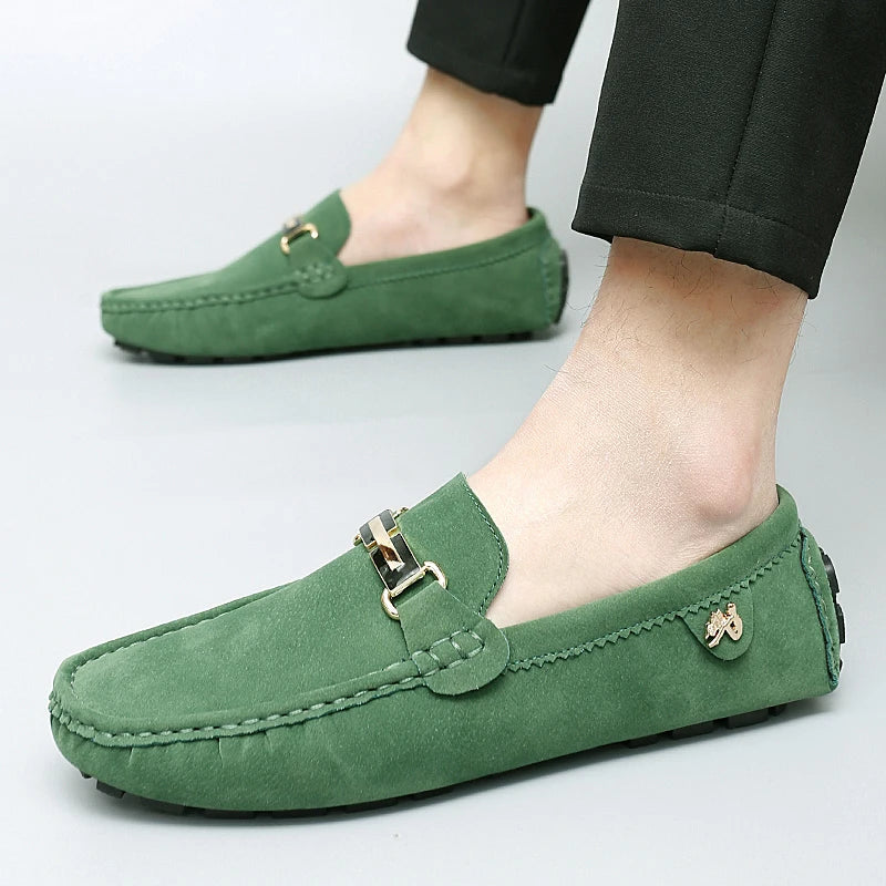 Hartley™ | The Suede Metallic-Bit Driving Loafer