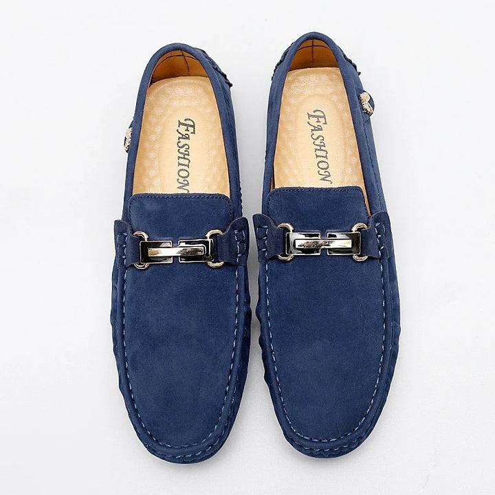 Hartley™ | The Suede Metallic-Bit Driving Loafer