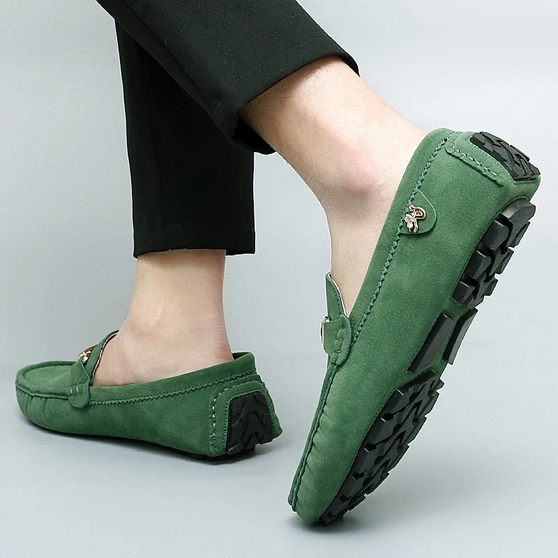 Hartley™ | The Suede Metallic-Bit Driving Loafer