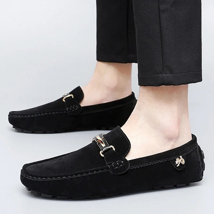 Hartley™ | The Suede Metallic-Bit Driving Loafer