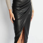 Vesper™ | The Sleek Leather Midi Skirt
