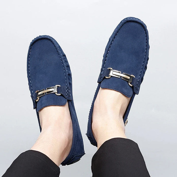 Hartley™ | The Suede Metallic-Bit Driving Loafer