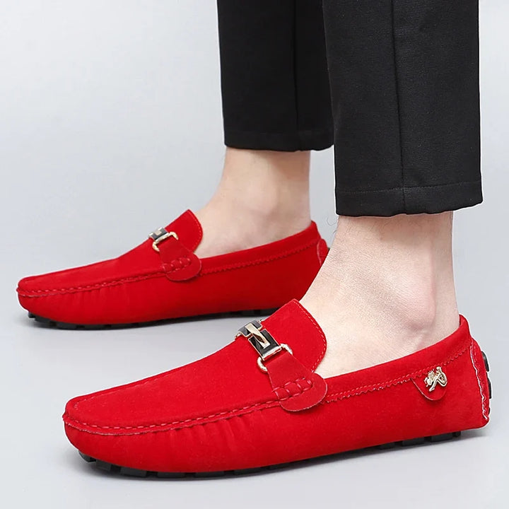 Hartley™ | The Suede Metallic-Bit Driving Loafer