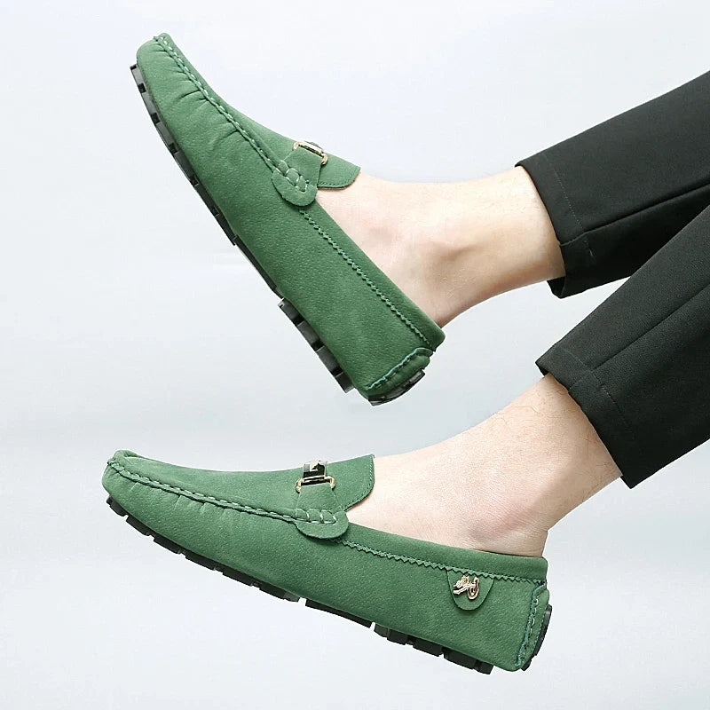 Hartley™ | The Suede Metallic-Bit Driving Loafer