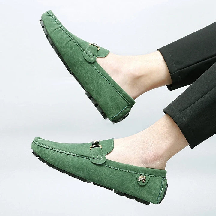 Hartley™ | The Suede Metallic-Bit Driving Loafer