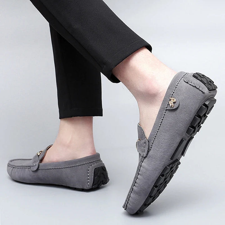 Hartley™ | The Suede Metallic-Bit Driving Loafer