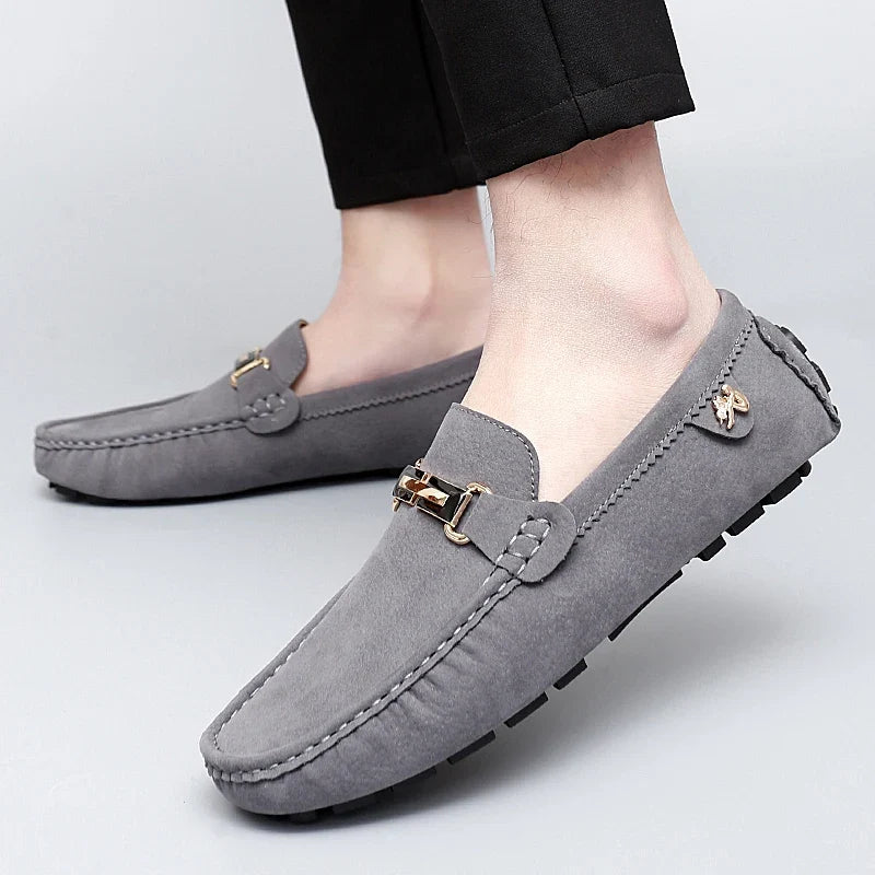Hartley™ | The Suede Metallic-Bit Driving Loafer