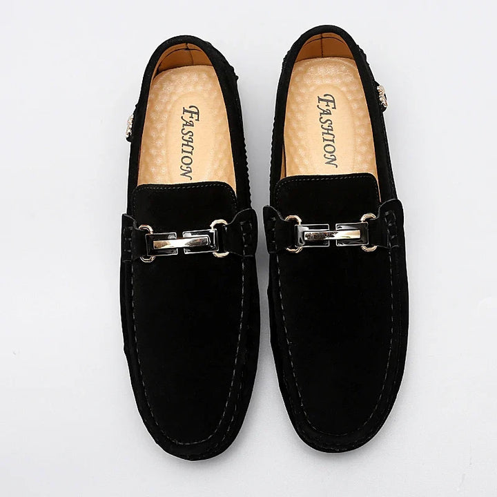 Hartley™ | The Suede Metallic-Bit Driving Loafer