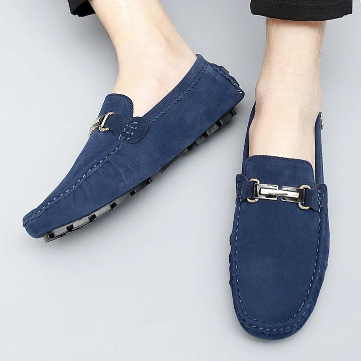 Hartley™ | The Suede Metallic-Bit Driving Loafer