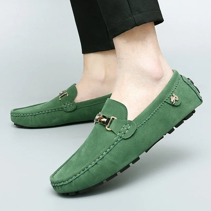 Hartley™ | The Suede Metallic-Bit Driving Loafer
