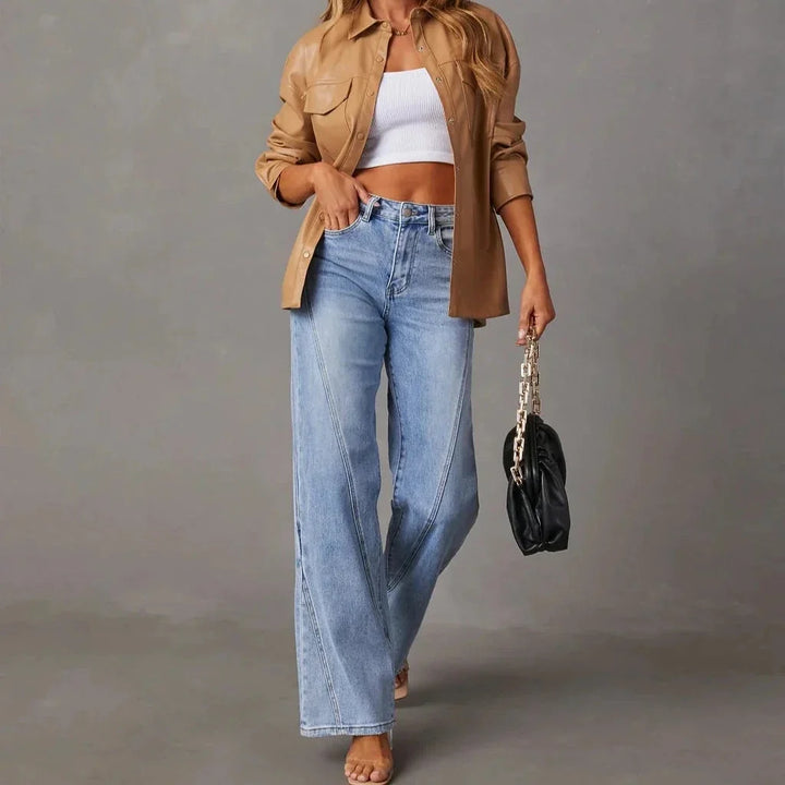 Harlan™ | The Vintage Striped Wide-Leg Jeans