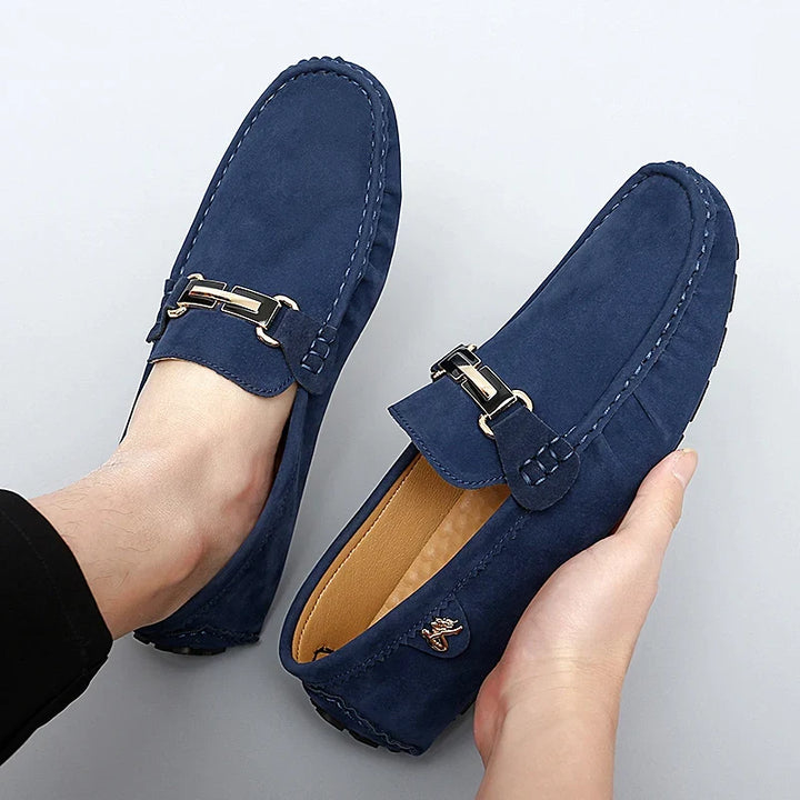 Hartley™ | The Suede Metallic-Bit Driving Loafer