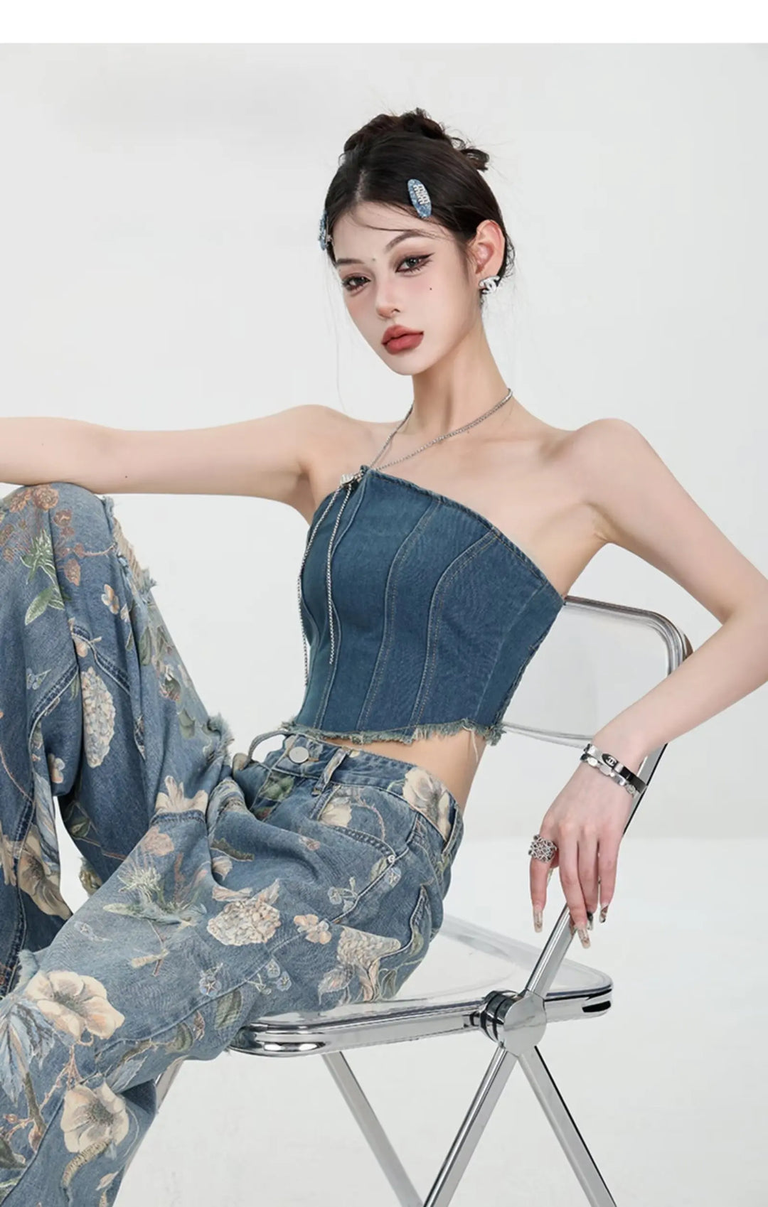 Marigold™ | The Floral Ripped Wide-Leg Jeans