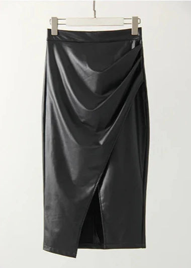 Vesper™ | The Sleek Leather Midi Skirt