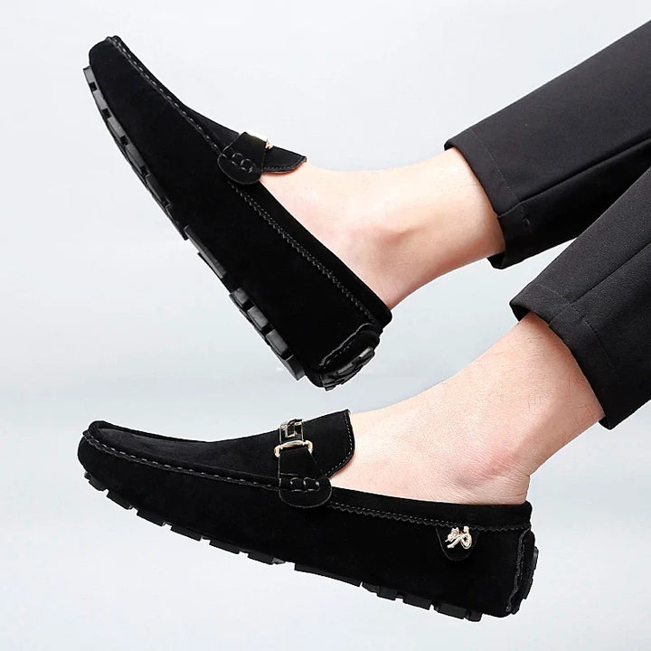 Hartley™ | The Suede Metallic-Bit Driving Loafer