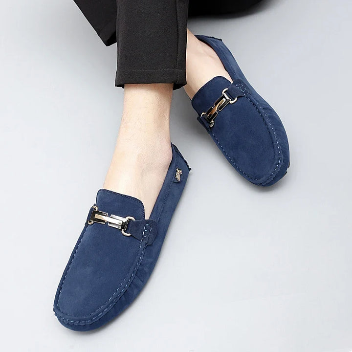 Hartley™ | The Suede Metallic-Bit Driving Loafer