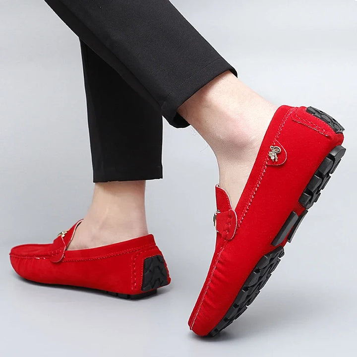 Hartley™ | The Suede Metallic-Bit Driving Loafer