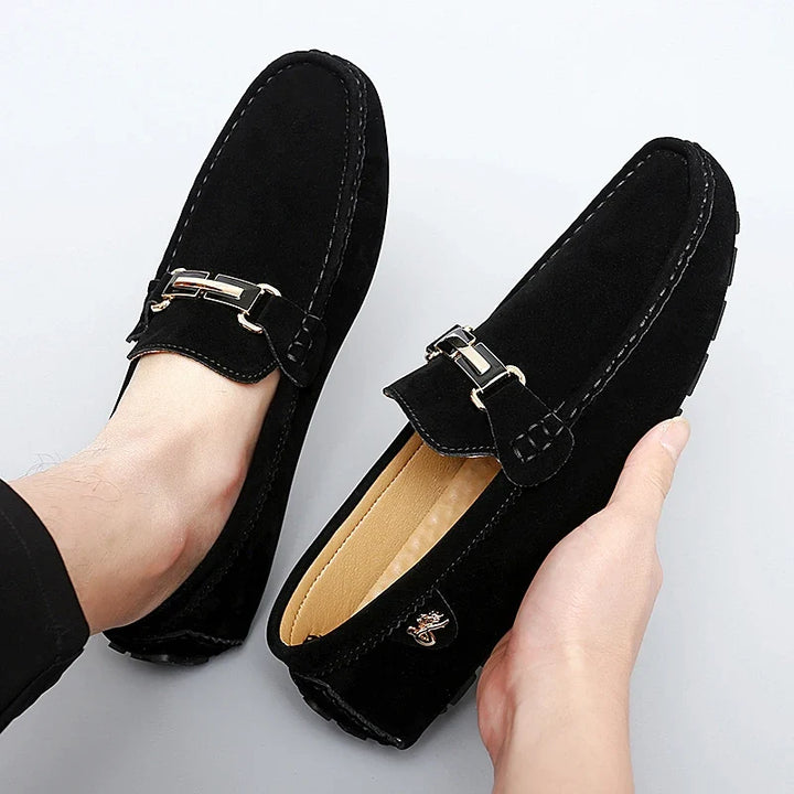 Hartley™ | The Suede Metallic-Bit Driving Loafer